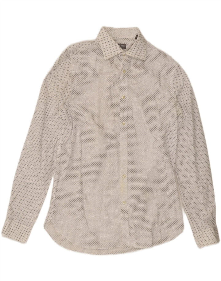MICHAEL KORS Mens Shirt Medium White Spotted