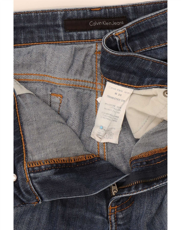 Calvin Klein Womens Straight Jeans W33 L28 Navy Blue Cotton
