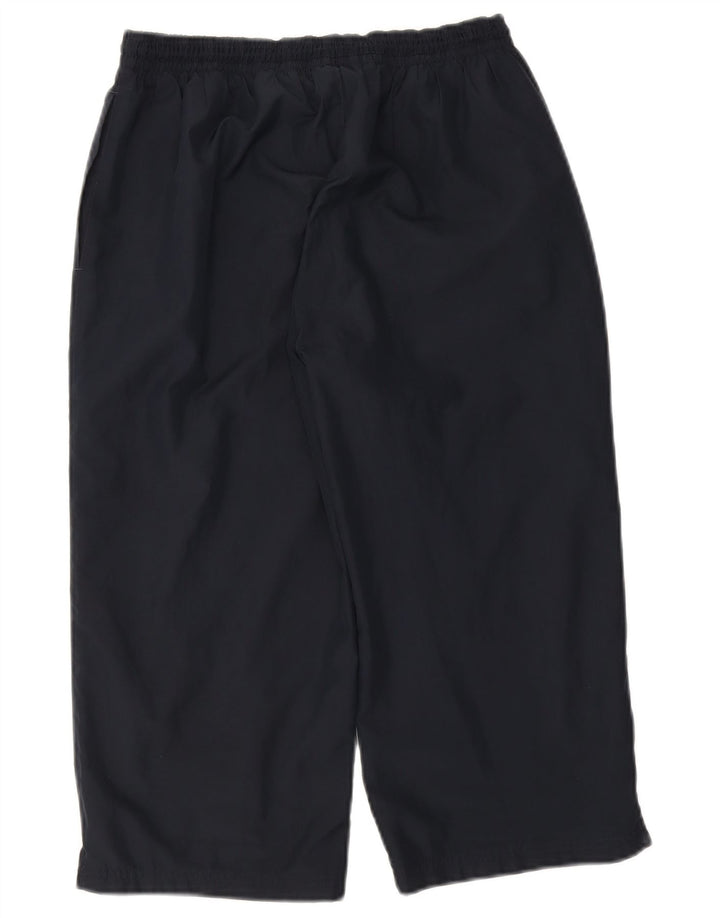 REEBOK Womens Capri Tracksuit Trousers UK 14 Large  Navy Blue Polyester