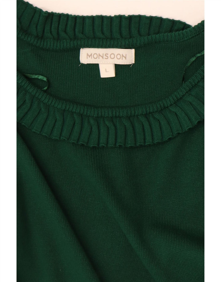 Monsoon Womens Jumper Dress UK 14 Large Green