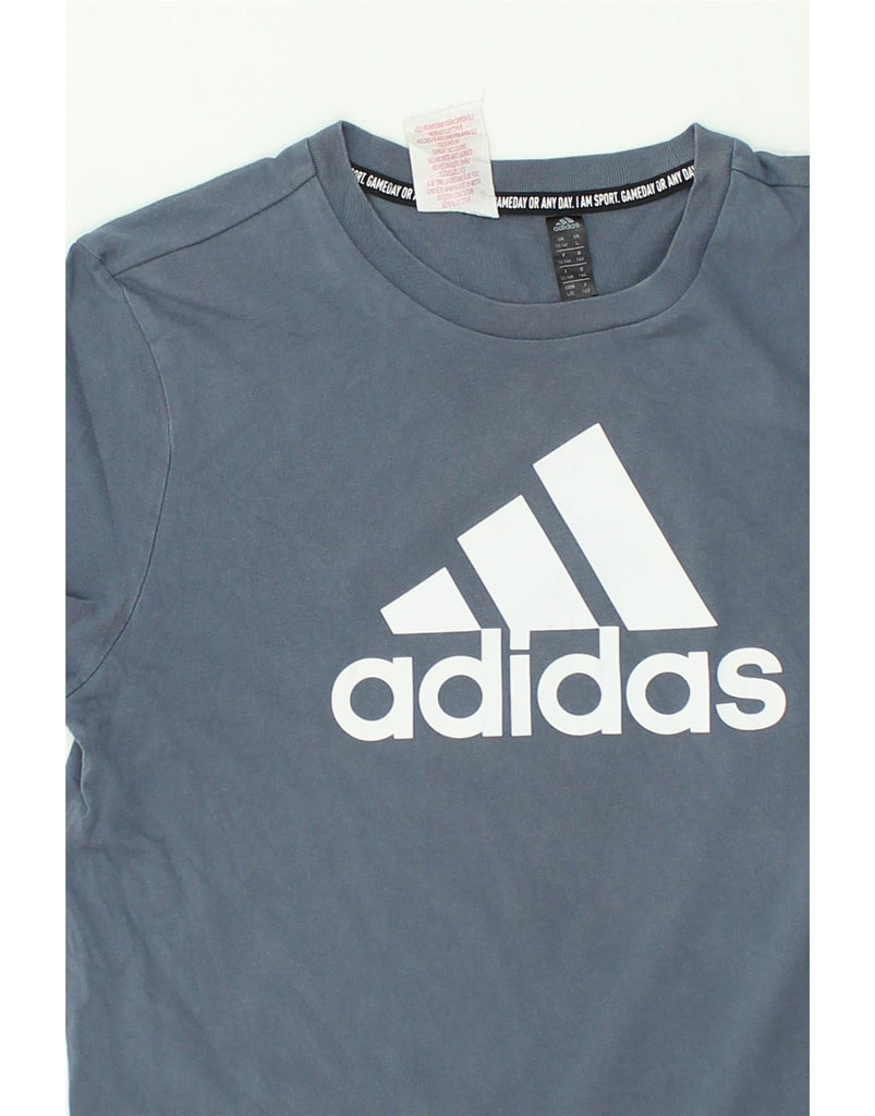 ADIDAS Boys Graphic T-Shirt Top 13-14 Years Grey Cotton | Vintage Adidas | Thrift | Second-Hand Adidas | Used Clothing | Messina Hembry 