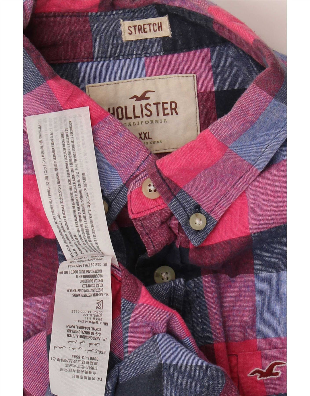 Hollister Mens Shirt 2XL Red Check Cotton