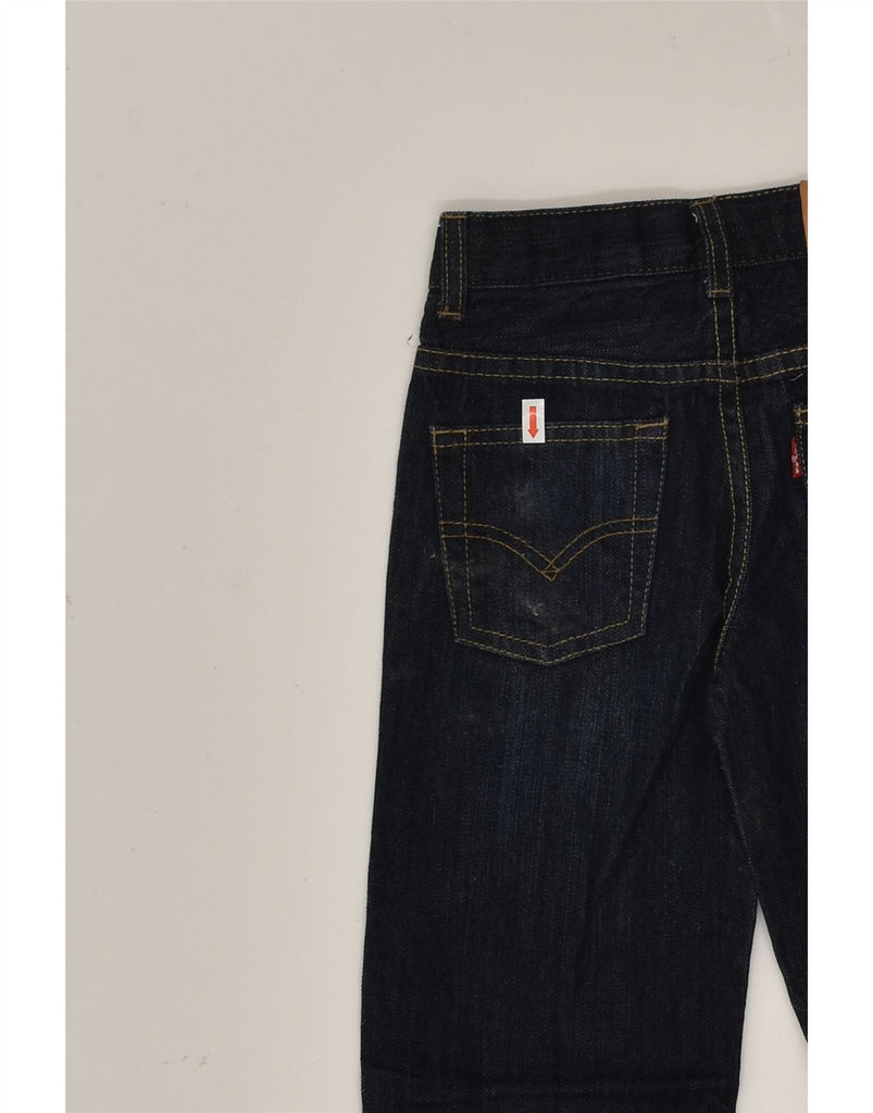 LEVI'S Boys 505 Regular Wide Leg Jeans 6-7 Years W20 L21 Navy Blue Cotton | Vintage Levi's | Thrift | Second-Hand Levi's | Used Clothing | Messina Hembry 