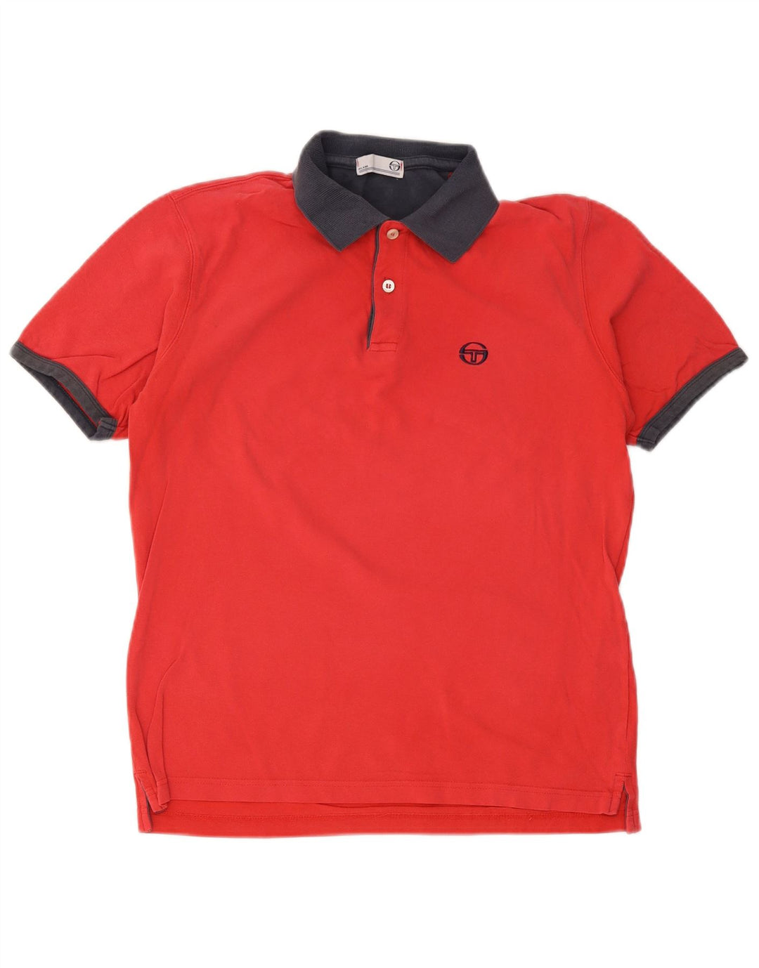 Sergio Tacchini Mens Polo Shirt IT 52 Large Red Colourblock Cotton