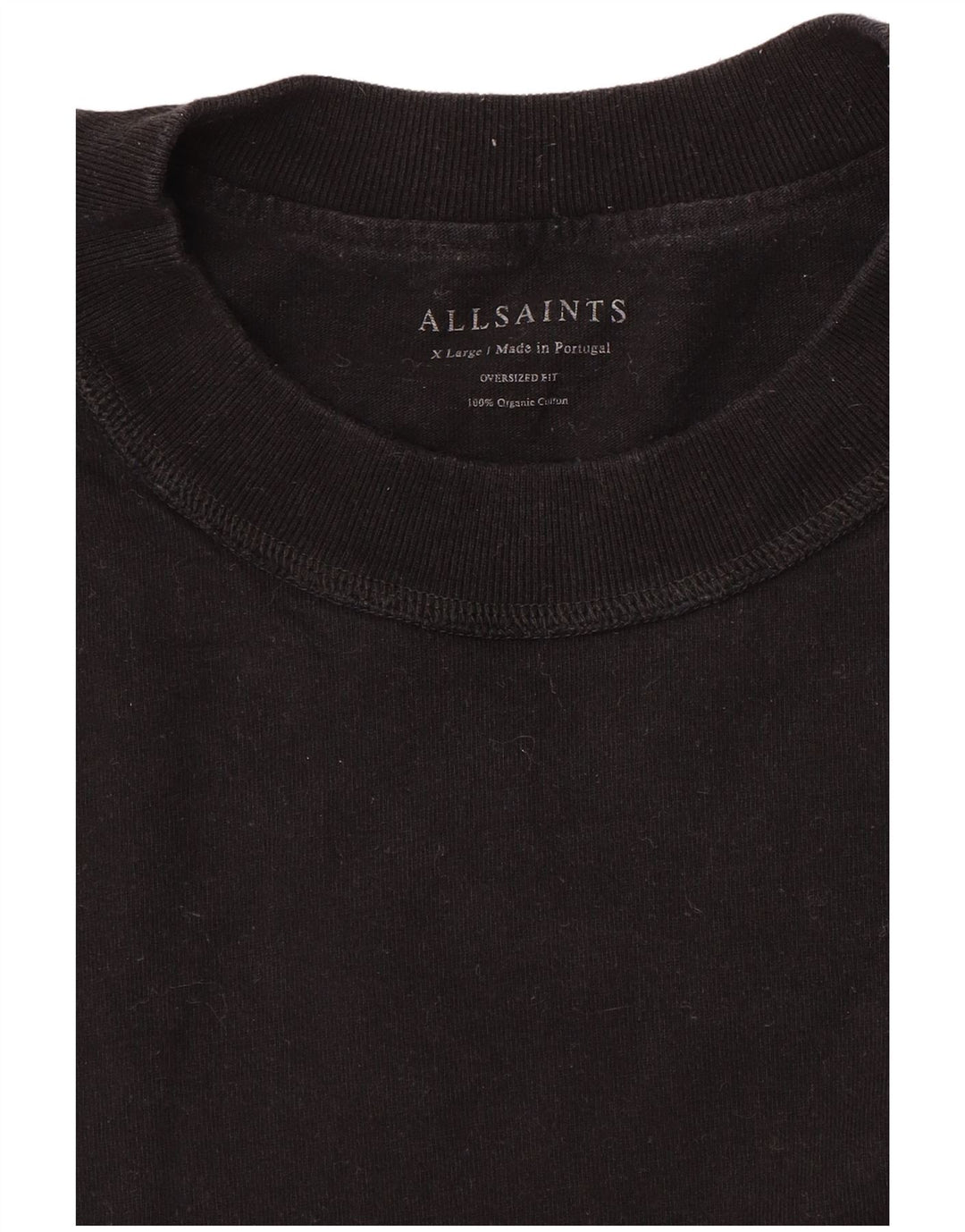 All Saints Mens T-Shirt Top XL Black Cotton