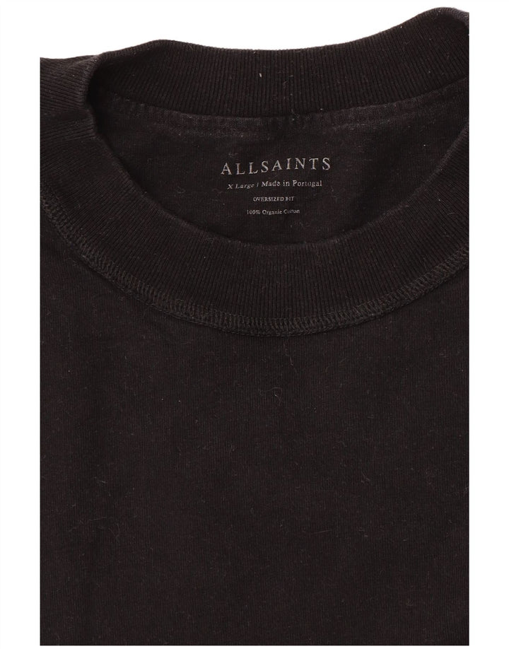 All Saints Mens T-Shirt Top XL Black Cotton