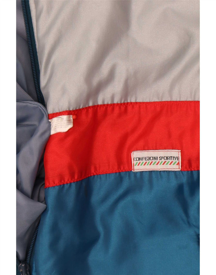 Vintage Mens Padded Jacket UK 38 Medium Grey Colourblock Polyester