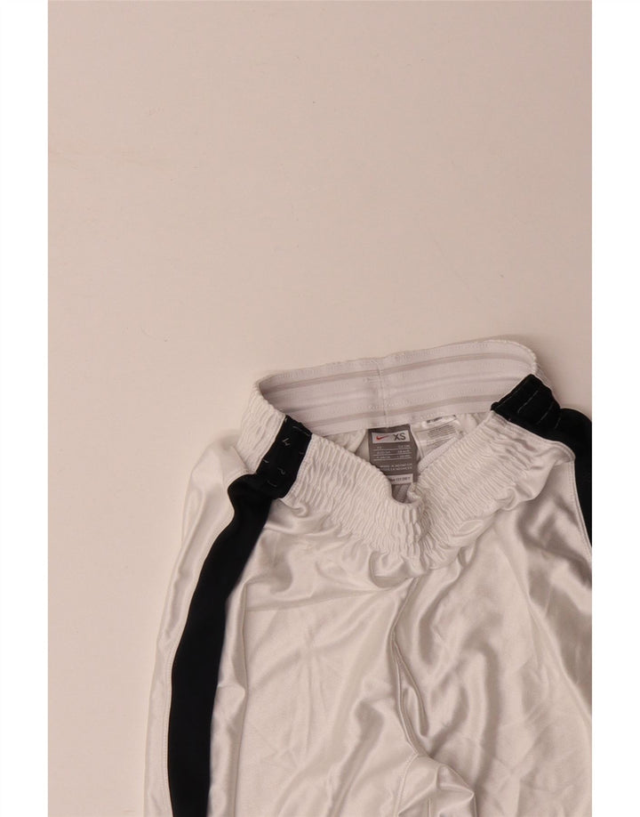 NIKE Boys High Waist Sport Shorts 7-8 Years XS White Colourblock Polyester