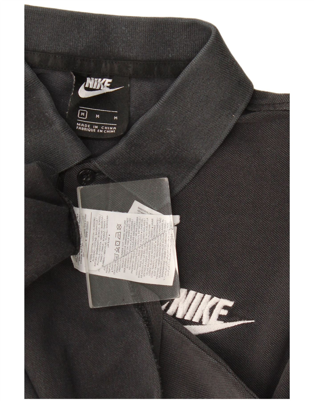 Nike Mens Polo Shirt Medium Black Cotton