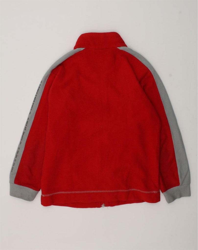 CHAMPION Boys Graphic Fleece Jacket 7-8 Years Red Colourblock Polyester | Vintage Champion | Thrift | Second-Hand Champion | Used Clothing | Messina Hembry 