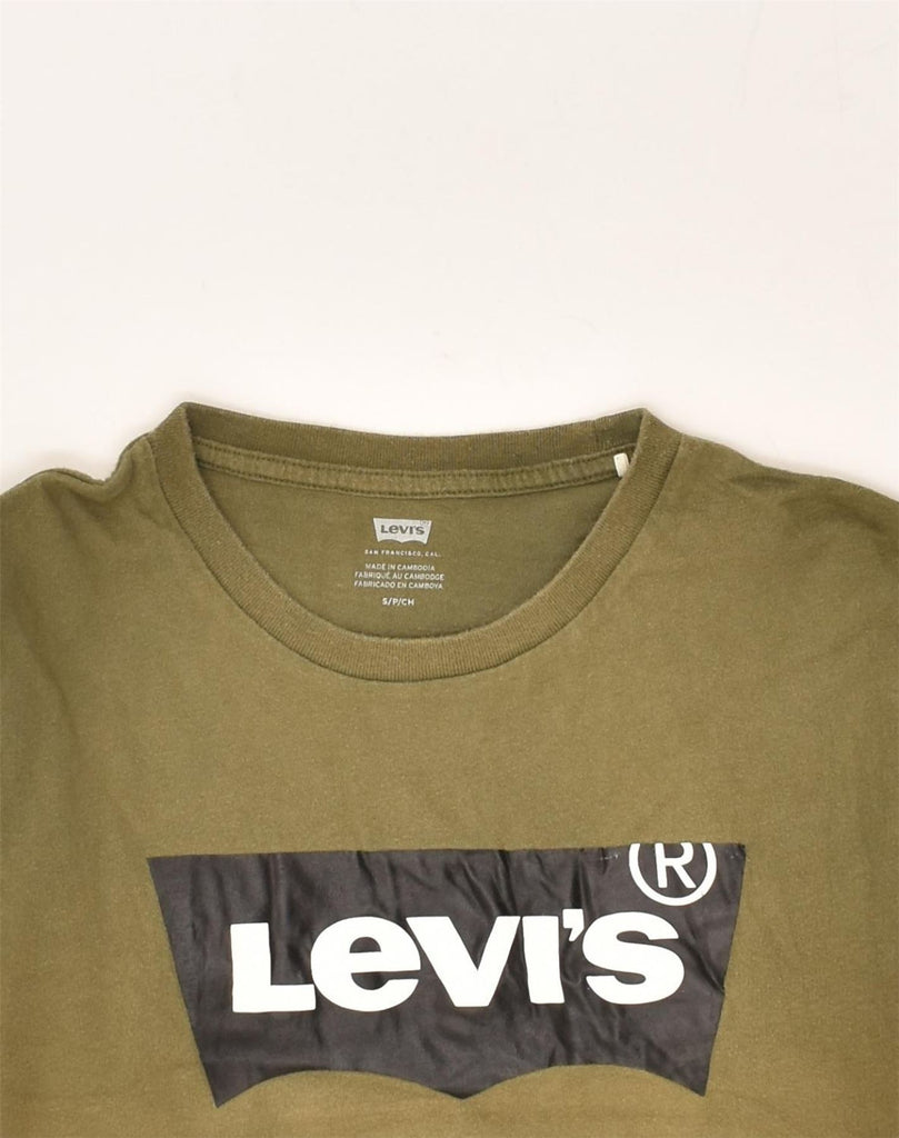 LEVI'S Mens Graphic T-Shirt Top Small Khaki Cotton | Vintage Levi's | Thrift | Second-Hand Levi's | Used Clothing | Messina Hembry 