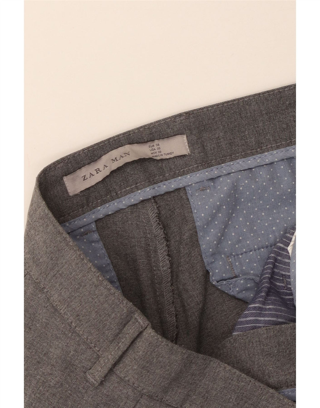 ZARA Mens Slim Chino Trousers EU 38 Small W30 L27 Grey