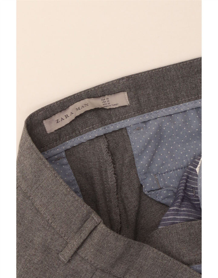 ZARA Mens Slim Chino Trousers EU 38 Small W30 L27 Grey