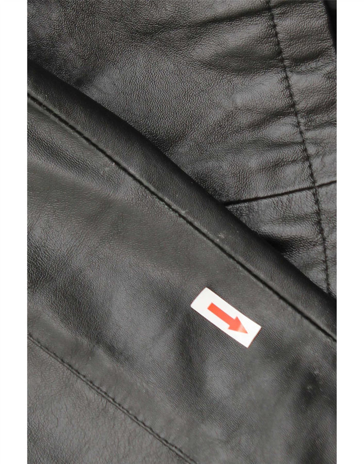 Vintage Womens Leather Jacket IT 46 Large Black Leather