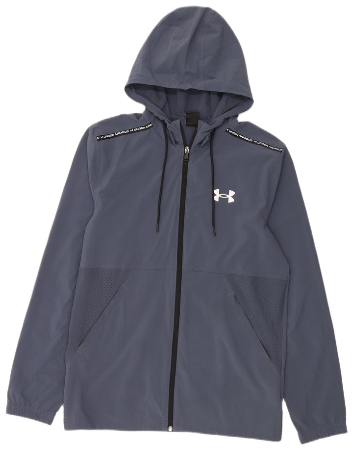 Under Armour Mens Zip Hoodie Sweater Medium Navy Blue Polyester