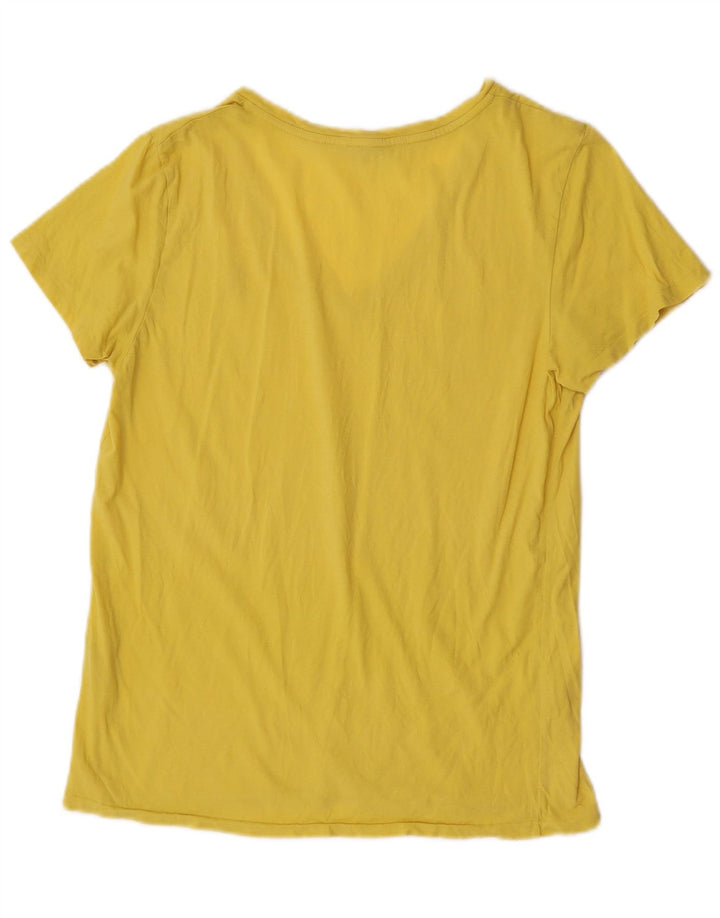 Ralph Lauren Womens T-Shirt Top UK 14 Large Yellow Cotton