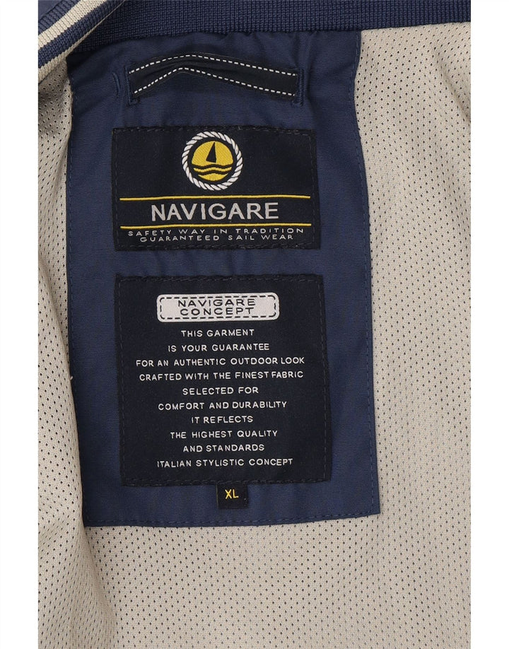 NAVIGARE Mens Bomber Jacket UK 42 XL Navy Blue Vintage Navigare and Second-Hand Navigare from Messina Hembry 