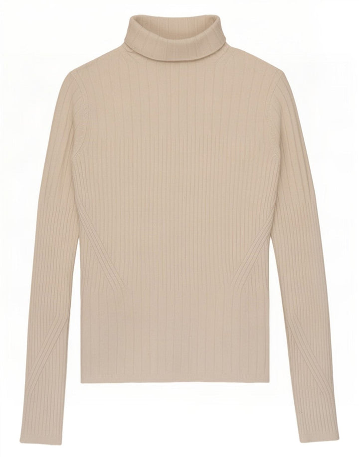 Marks & Spencer Womens Crop Roll Neck Jumper Sweater UK 8 Small Grey