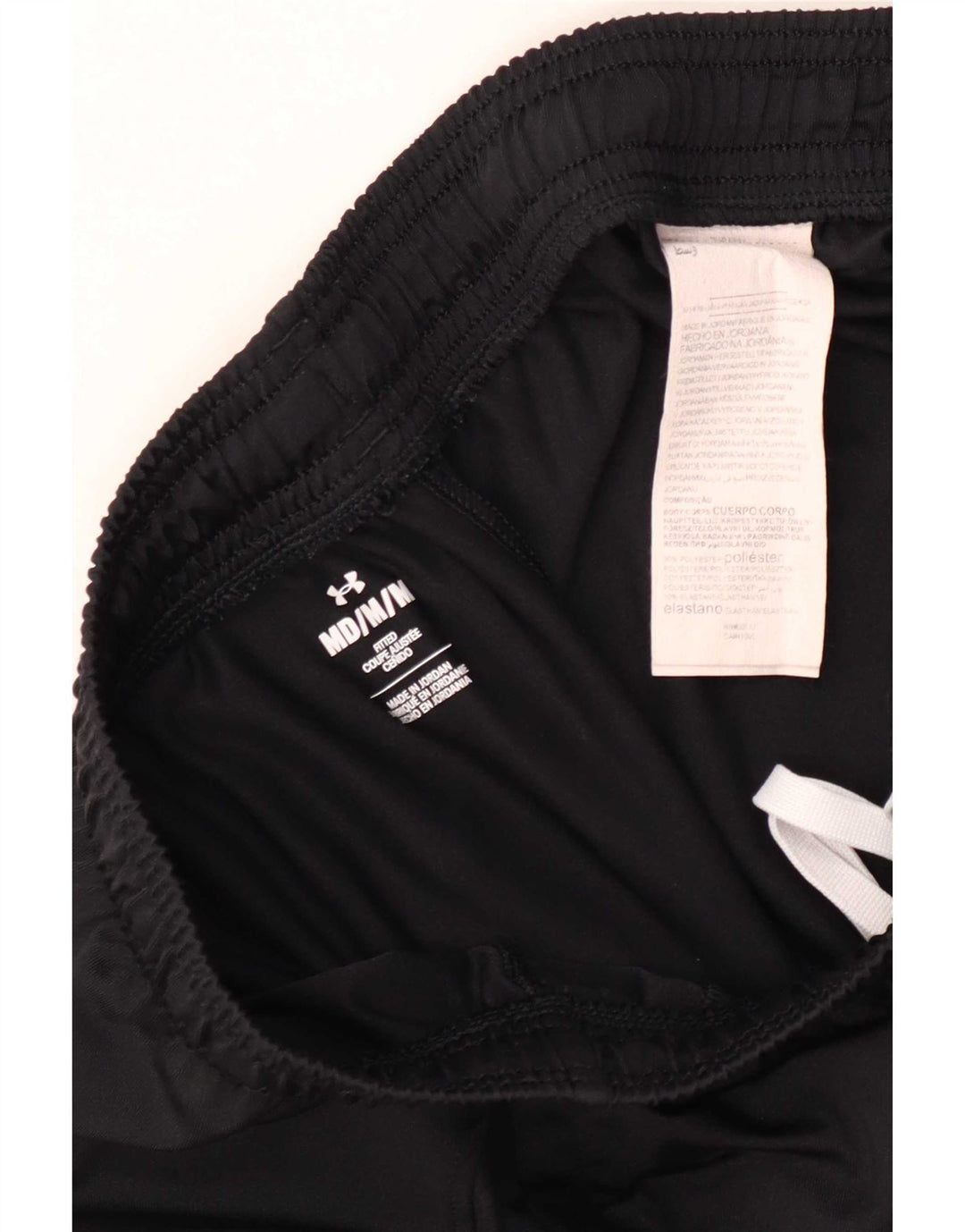 Under Armour Mens Fitted Tracksuit Trousers Medium Black Polyester