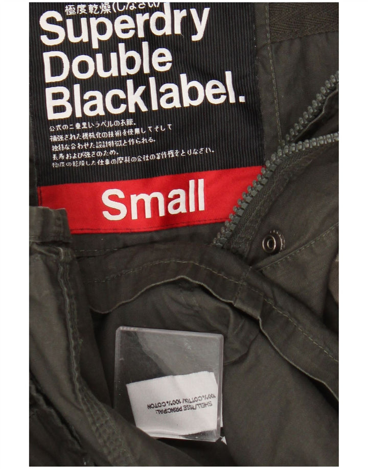 Superdry Mens Double Blacklabel Utility Jacket UK 36 Small Khaki Cotton