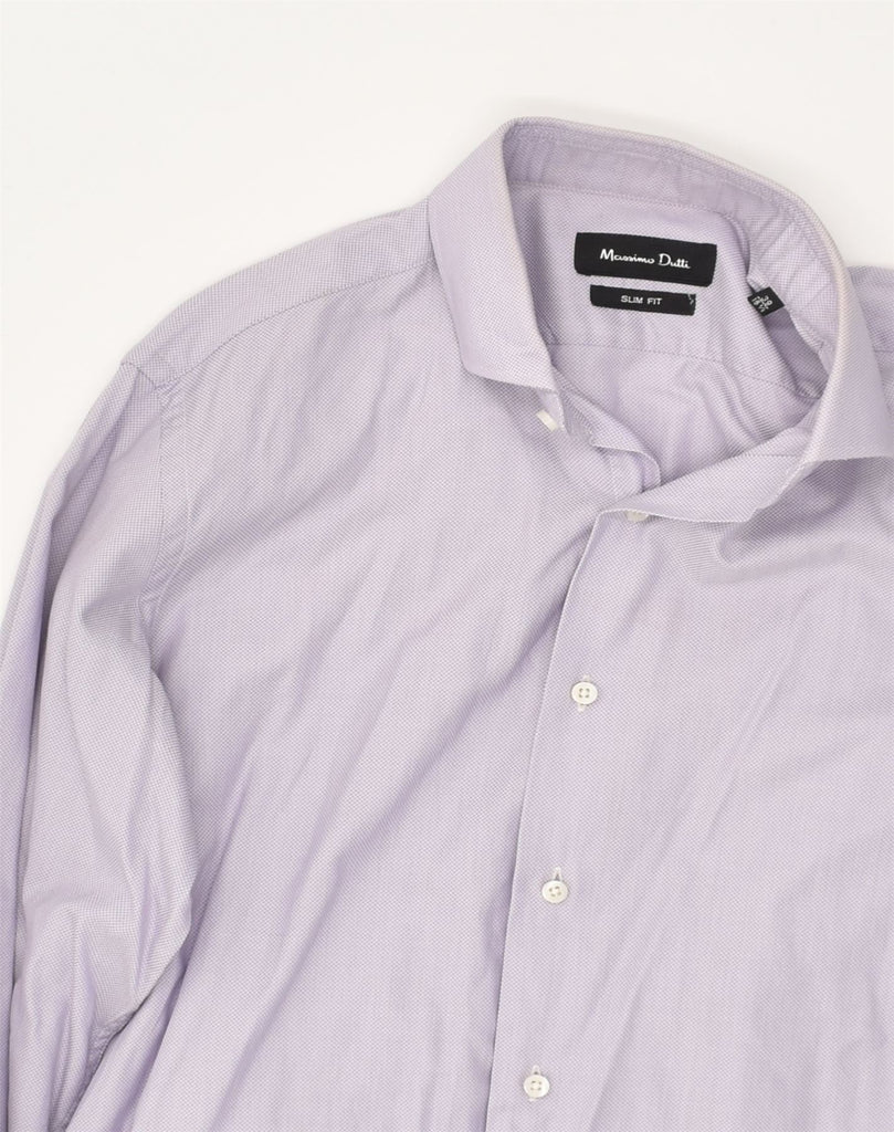 MASSIMO DUTTI Mens Slim Fit Shirt Size 39 15 1/2 Medium Purple Cotton | Vintage Massimo Dutti | Thrift | Second-Hand Massimo Dutti | Used Clothing | Messina Hembry 