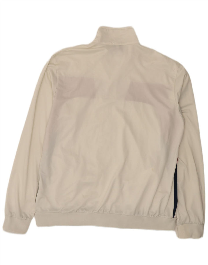 Asics Mens Tracksuit Top Jacket XL White Colourblock Polyester