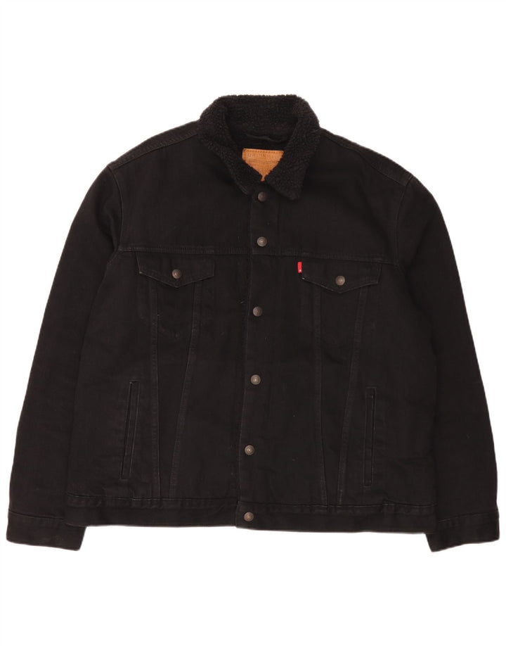 Levi's Mens Denim Jacket UK 42 XL Black Cotton