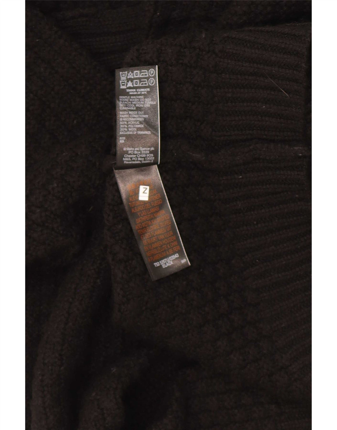 Marks & Spencer Womens Crop Open Cardigan Sweater UK 12 Medium Black
