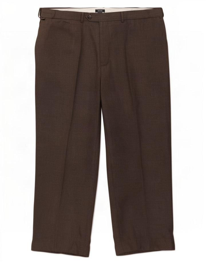 Marks & Spencer Mens Straight Suit Trousers W44 L29 Grey Polyester
