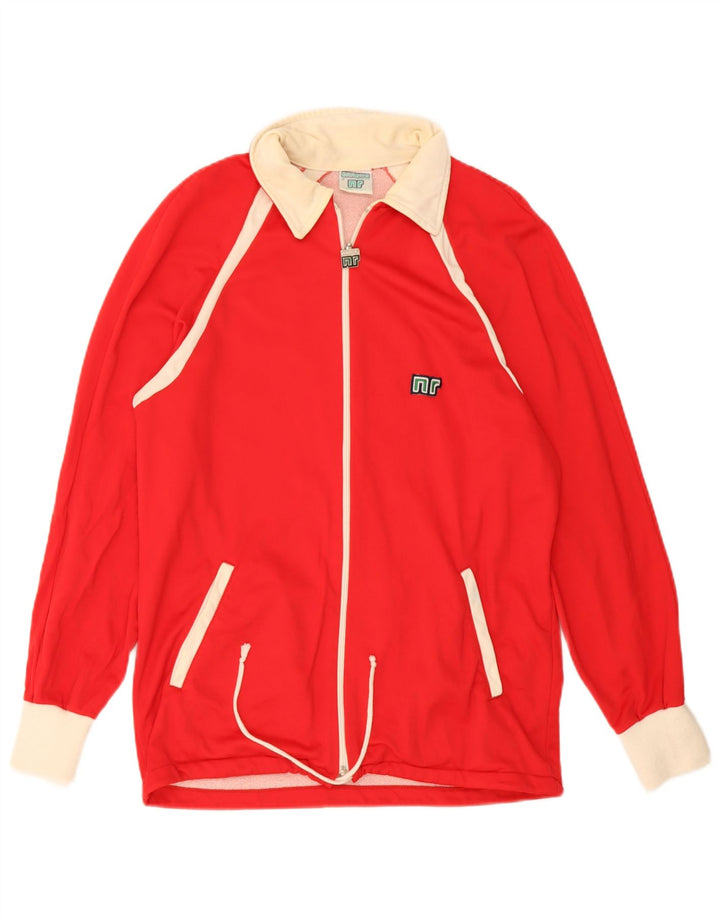 Ennerre Mens Tracksuit Top Jacket IT 48 Medium Red Colourblock