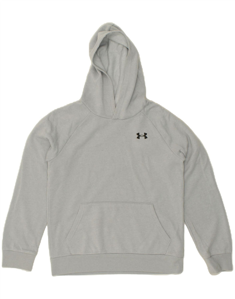 UNDER ARMOUR Boys Cold Gear Hoodie Jumper 14-15 Years Grey Cotton | Vintage Under Armour | Thrift | Second-Hand Under Armour | Used Clothing | Messina Hembry 