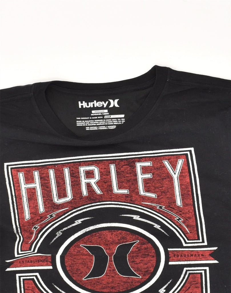 HURLEY Mens Graphic T-Shirt Top Medium Black Cotton | Vintage Hurley | Thrift | Second-Hand Hurley | Used Clothing | Messina Hembry 