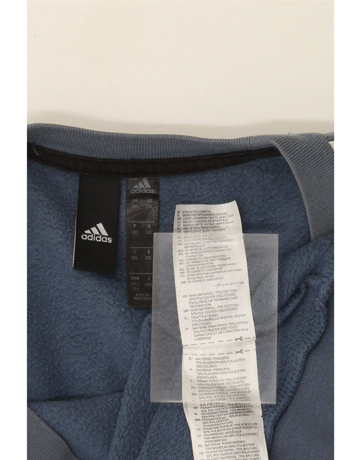 Adidas Mens Sweatshirt Jumper 2XL Blue Cotton