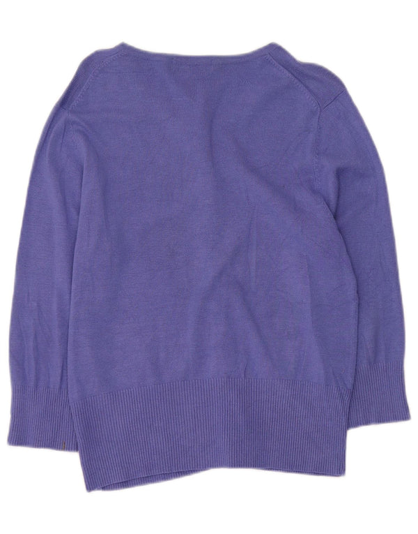 Marks & Spencer Womens Crop Cardigan Sweater UK 14 Medium  Purple Viscose