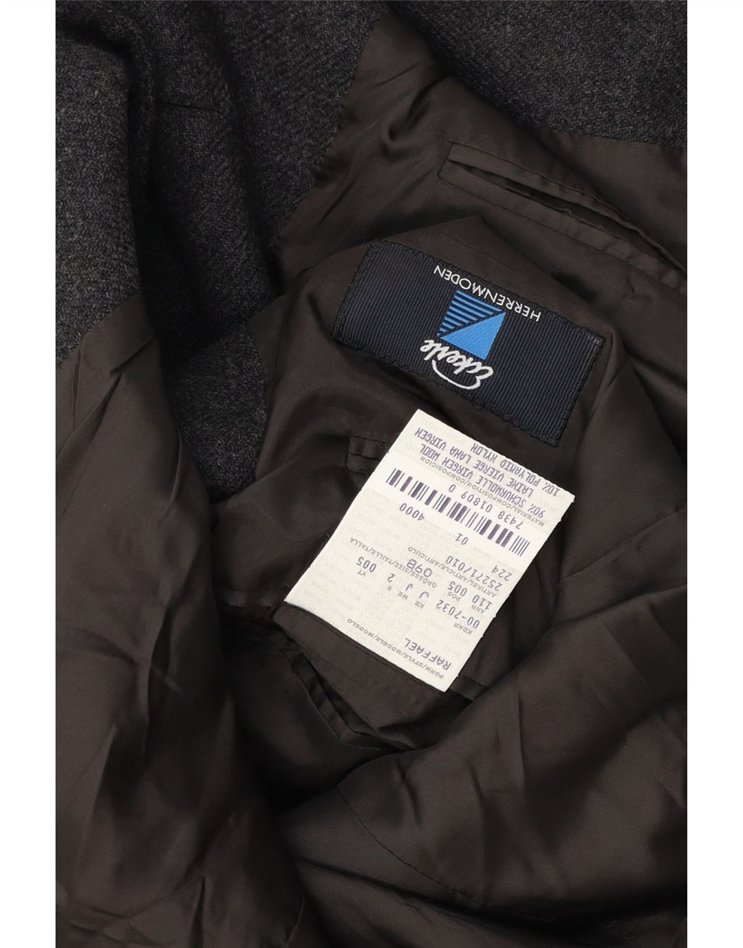 Hugo Boss Mens 3 Button Blazer Jacket Size 098 Medium Grey Virgin Wool