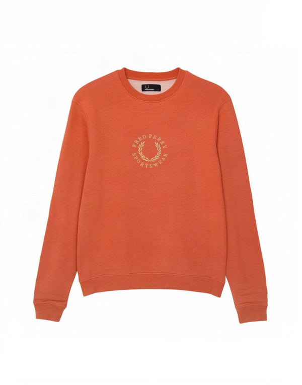 Fred Perry Mens Graphic Sweatshirt Jumper Small Red Cotton