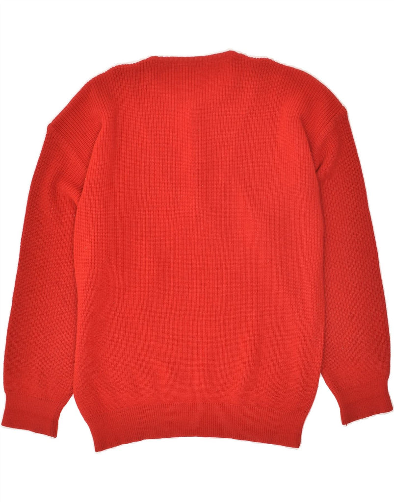 VINTAGE Mens Button Neck Jumper Sweater Small Red Wool | Vintage Vintage | Thrift | Second-Hand Vintage | Used Clothing | Messina Hembry 