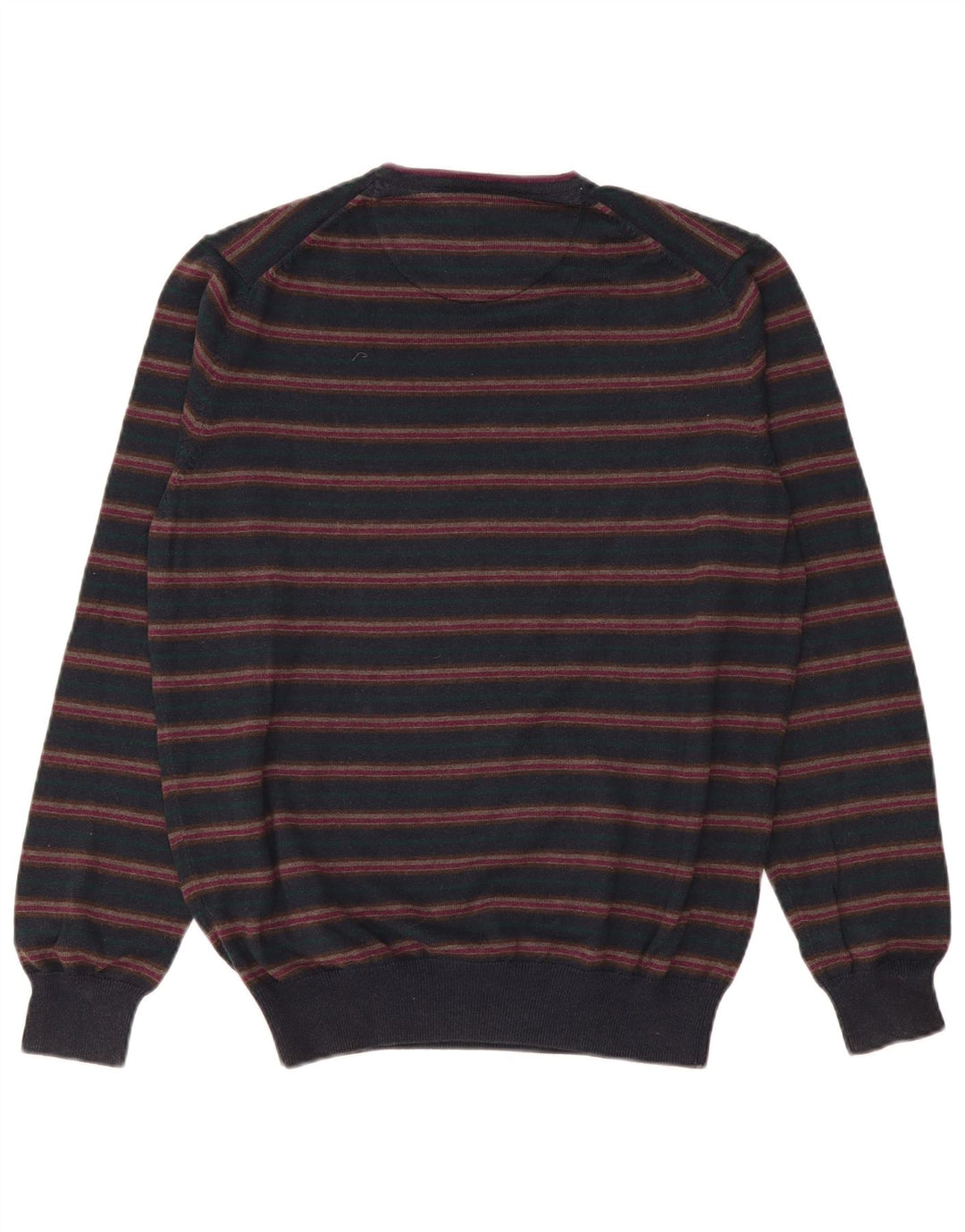 Massimo Dutti Mens Crew Neck Jumper Sweater EU 38 Medium Navy Blue Striped