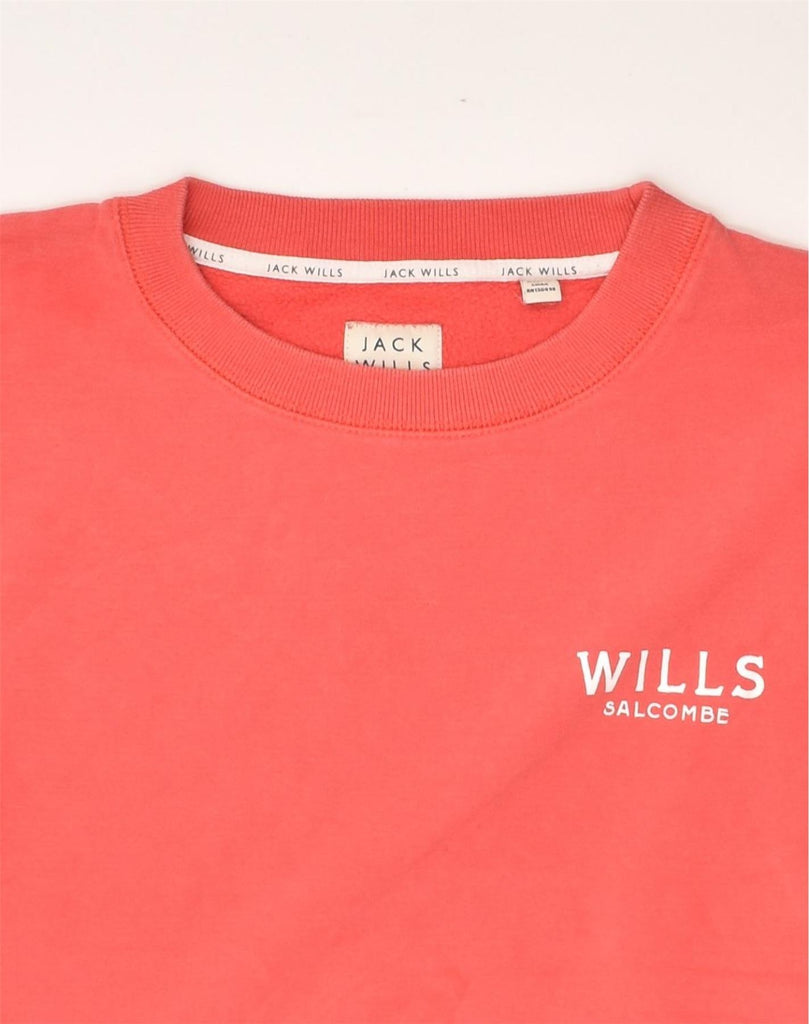 JACK WILLS Womens Oversized Sweatshirt Jumper UK 14 Large Pink Cotton | Vintage Jack Wills | Thrift | Second-Hand Jack Wills | Used Clothing | Messina Hembry 