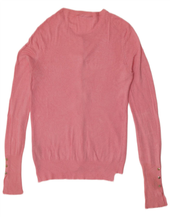 Zara Womens Cardigan Sweater UK 10 Small Pink Viscose