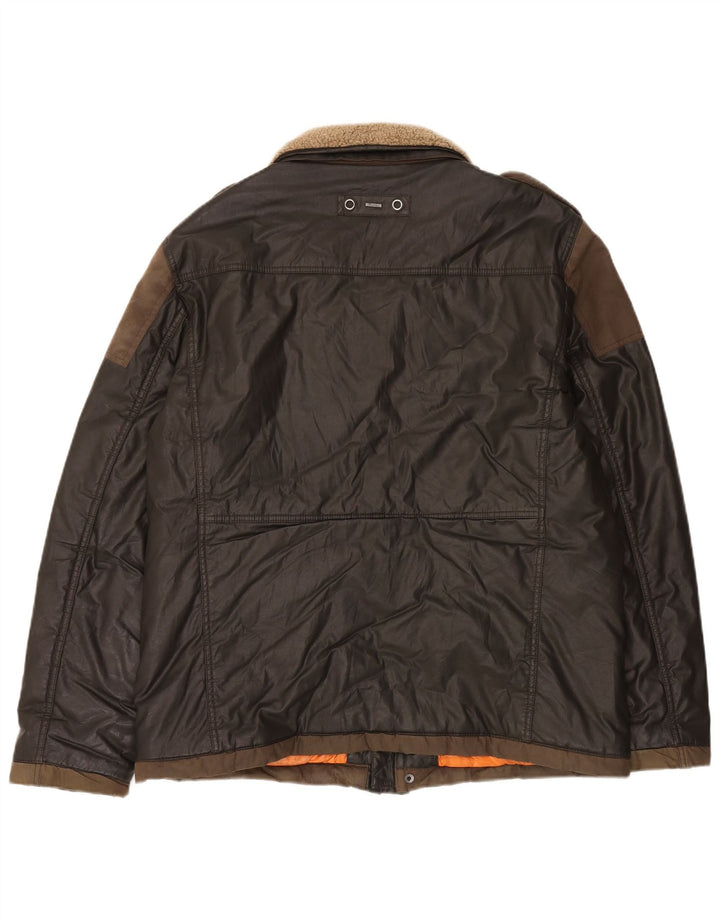 Engbers Mens Military Jacket UK 44 2XL Brown Cotton