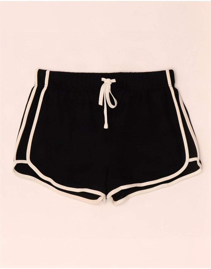 Topshop Womens Sport Shorts UK 10 Small Black Polyester