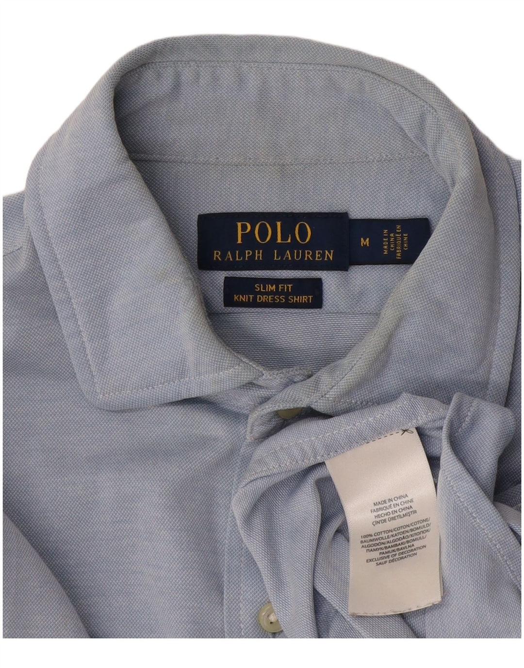 Ralph Lauren Mens Slim Fit Shirt Medium Blue Cotton