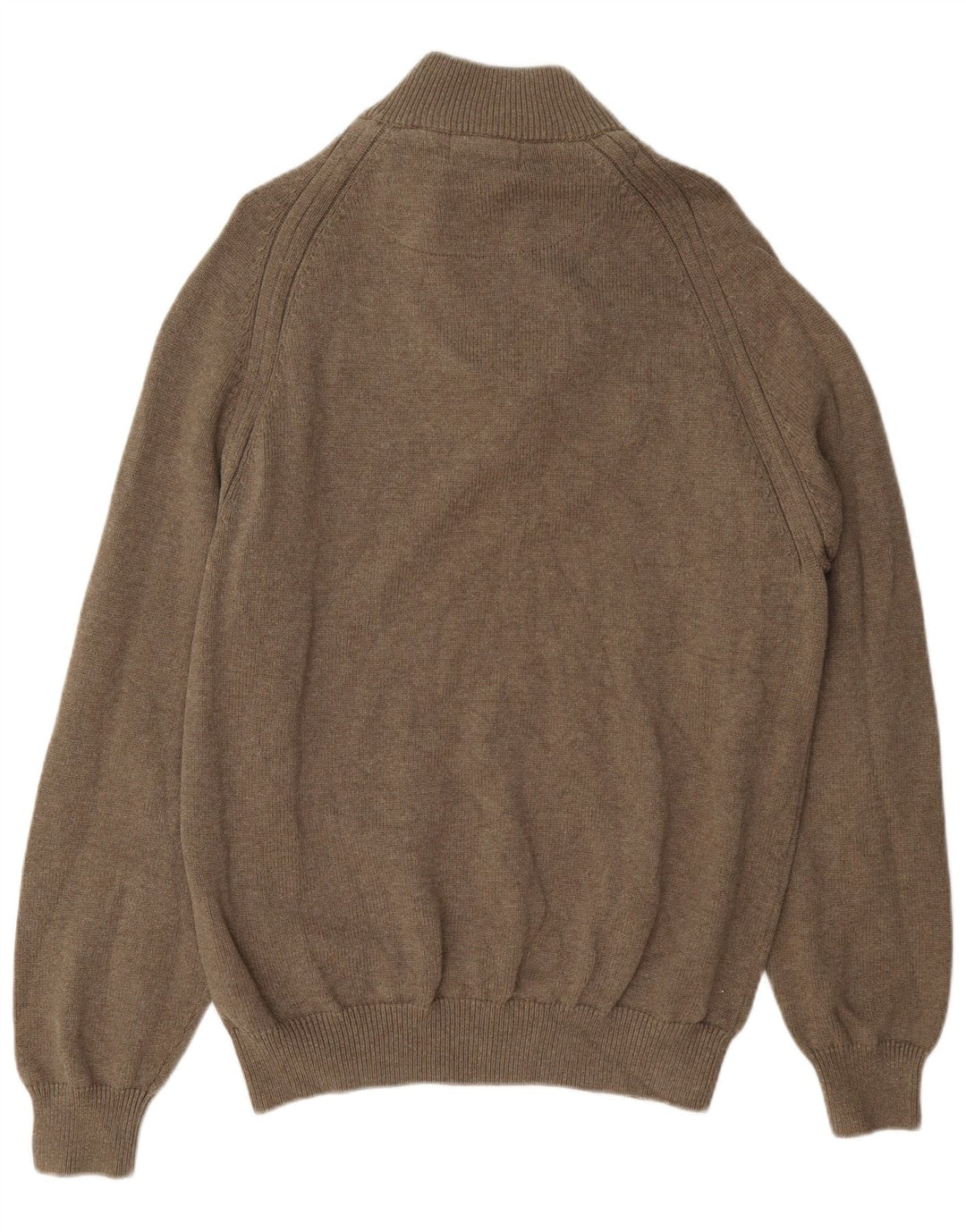 Marks & Spencer Mens Button Neck Jumper Sweater XL Brown Cotton