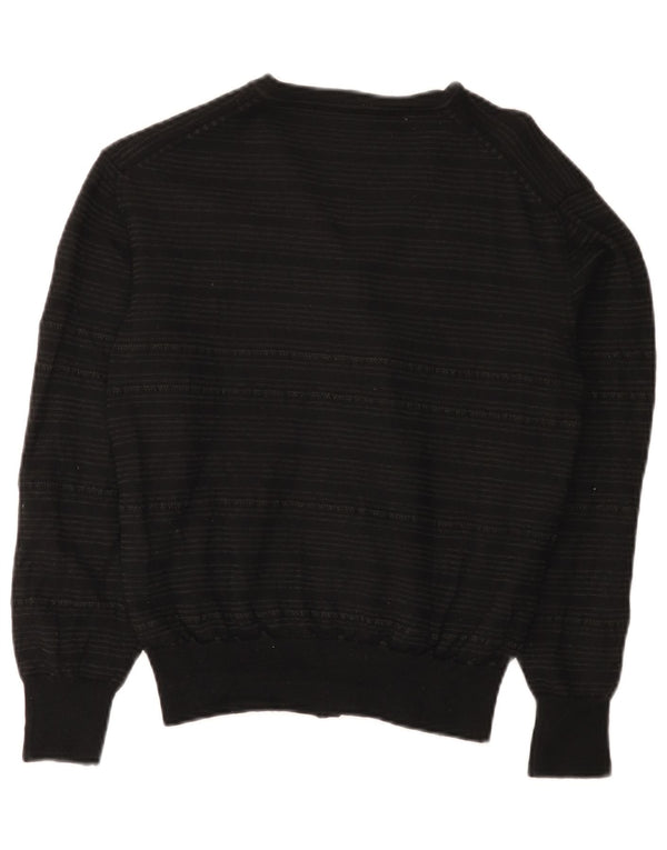 Trussardi Boys Cardigan Sweater 12-13 Years 3XL Black Striped Wool