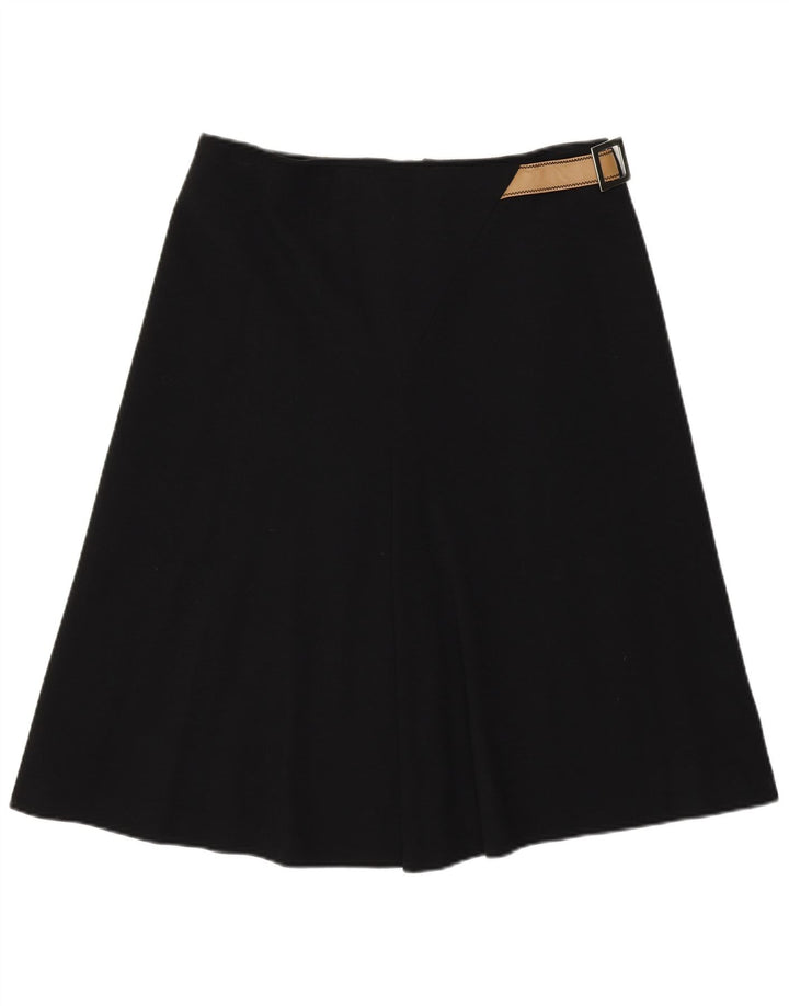 PAOLA ANTONINI Womens A-Line Skirt UK 14 Large W32  Black Wool
