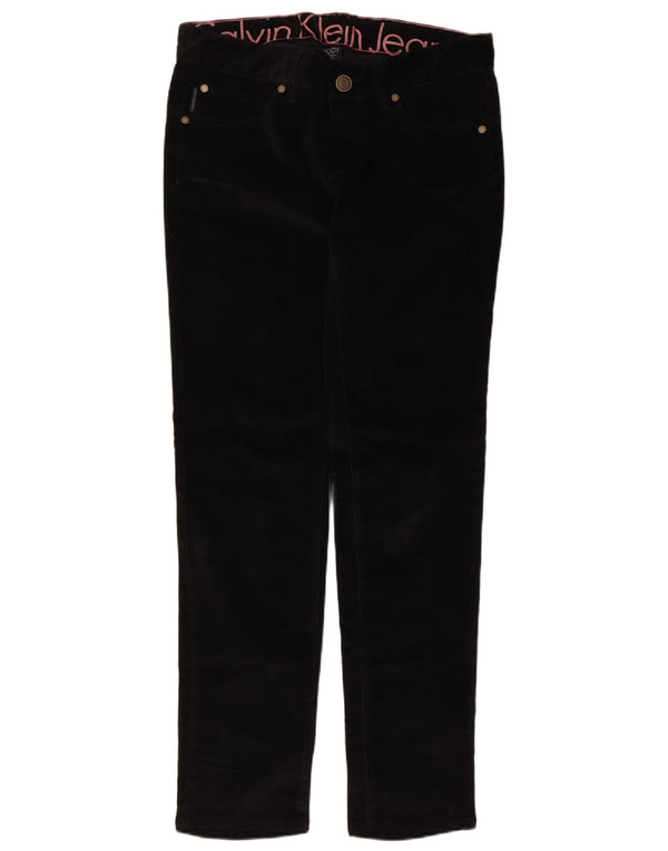 Calvin Klein Womens Velvet Skinny Casual Trousers W31 L31 Black