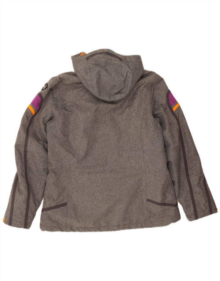 Killtec Womens Hooded Windbreaker Jacket IT 44 Medium Grey Colourblock
