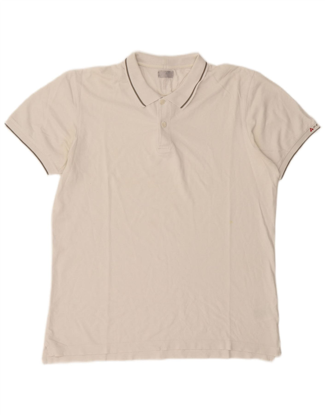 PEUTEREY Mens Polo Shirt 2XL White Cotton