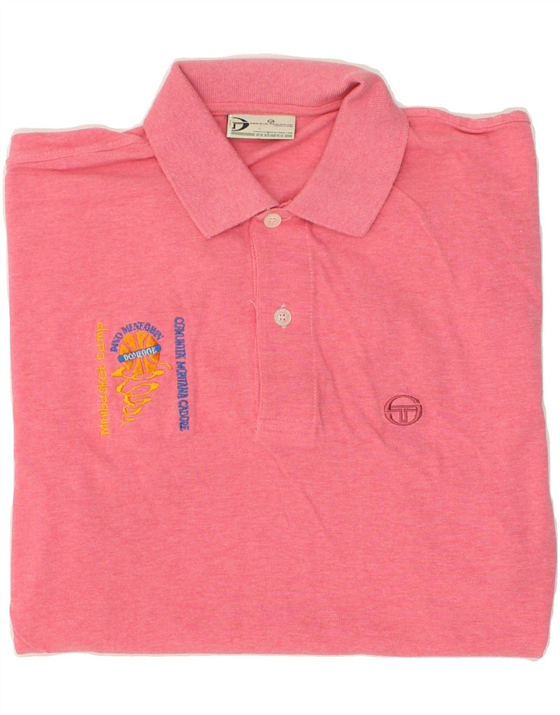 SERGIO TACCHINI Mens Polo Shirt IT 52 Large Pink Cotton | Vintage Sergio Tacchini | Thrift | Second-Hand Sergio Tacchini | Used Clothing | Messina Hembry 